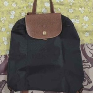 Longchamp Black Waterproof Backpack